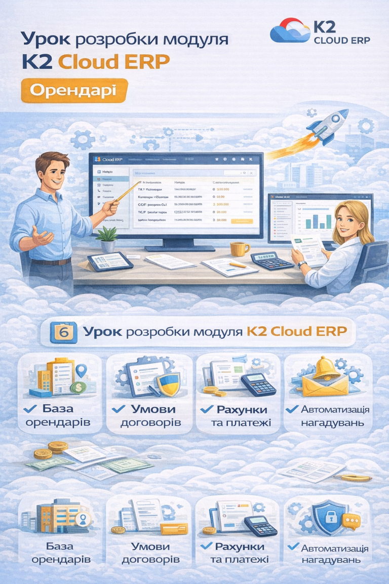 Швидка розробка в K2 ERP. Модуль Орендарі: чому відкладати міграцію з 1С/BAS дорожчає щоква…: Швидка розробка в K2 ERP. Модуль Орендар