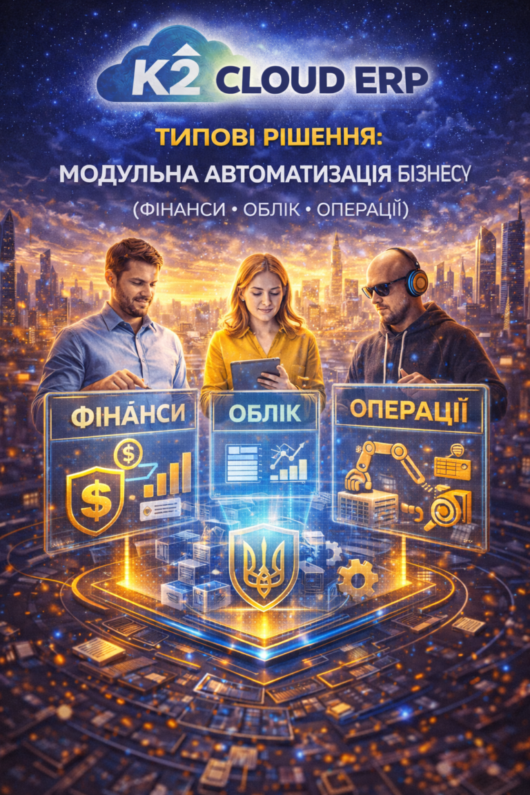 K2 ERP — типові інструмент: модульна цифровізація бізнесу (екonomічні показники • облік • операції)